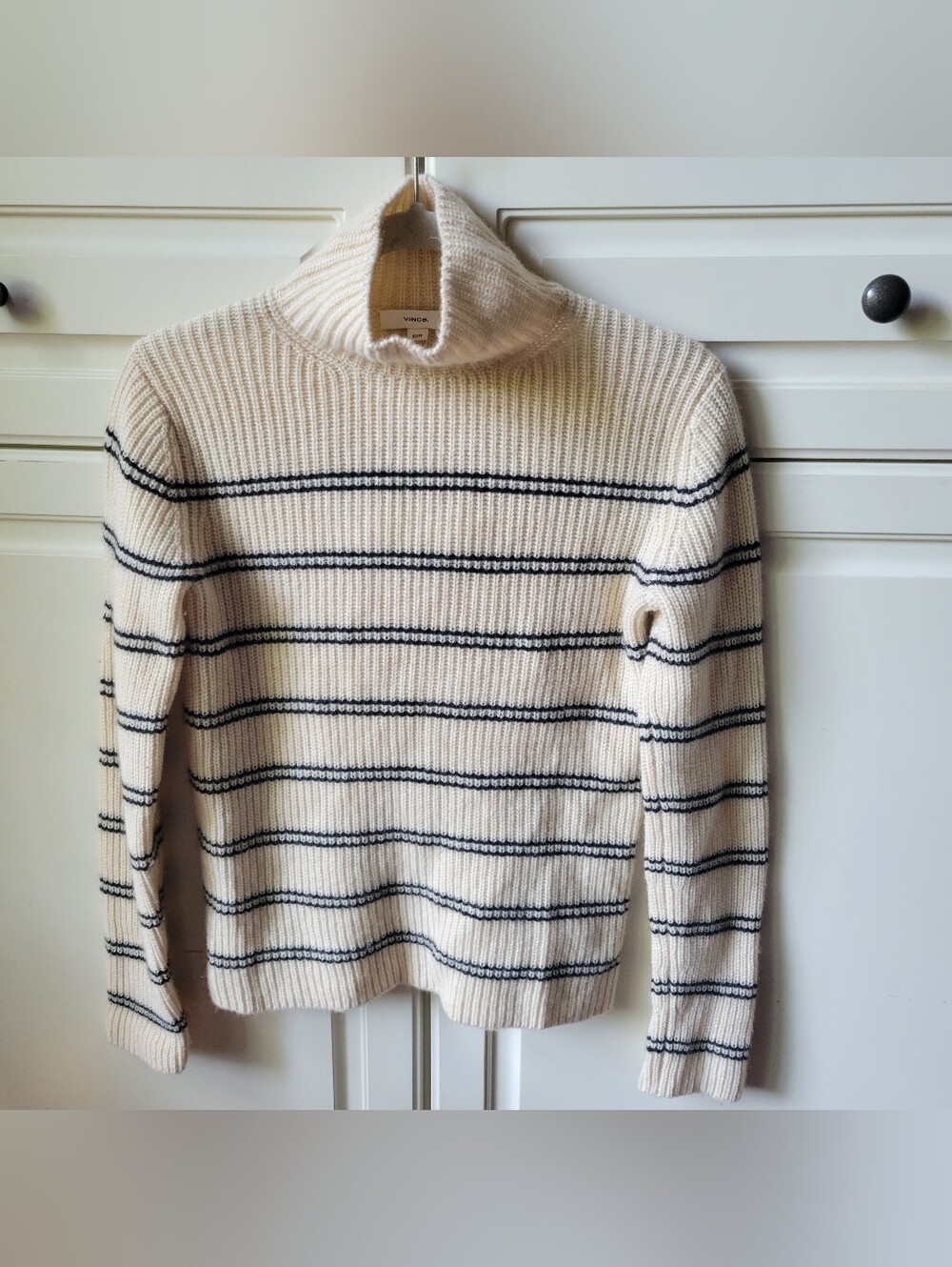 VINCECashmere Striped Turtleneck Sweater XS